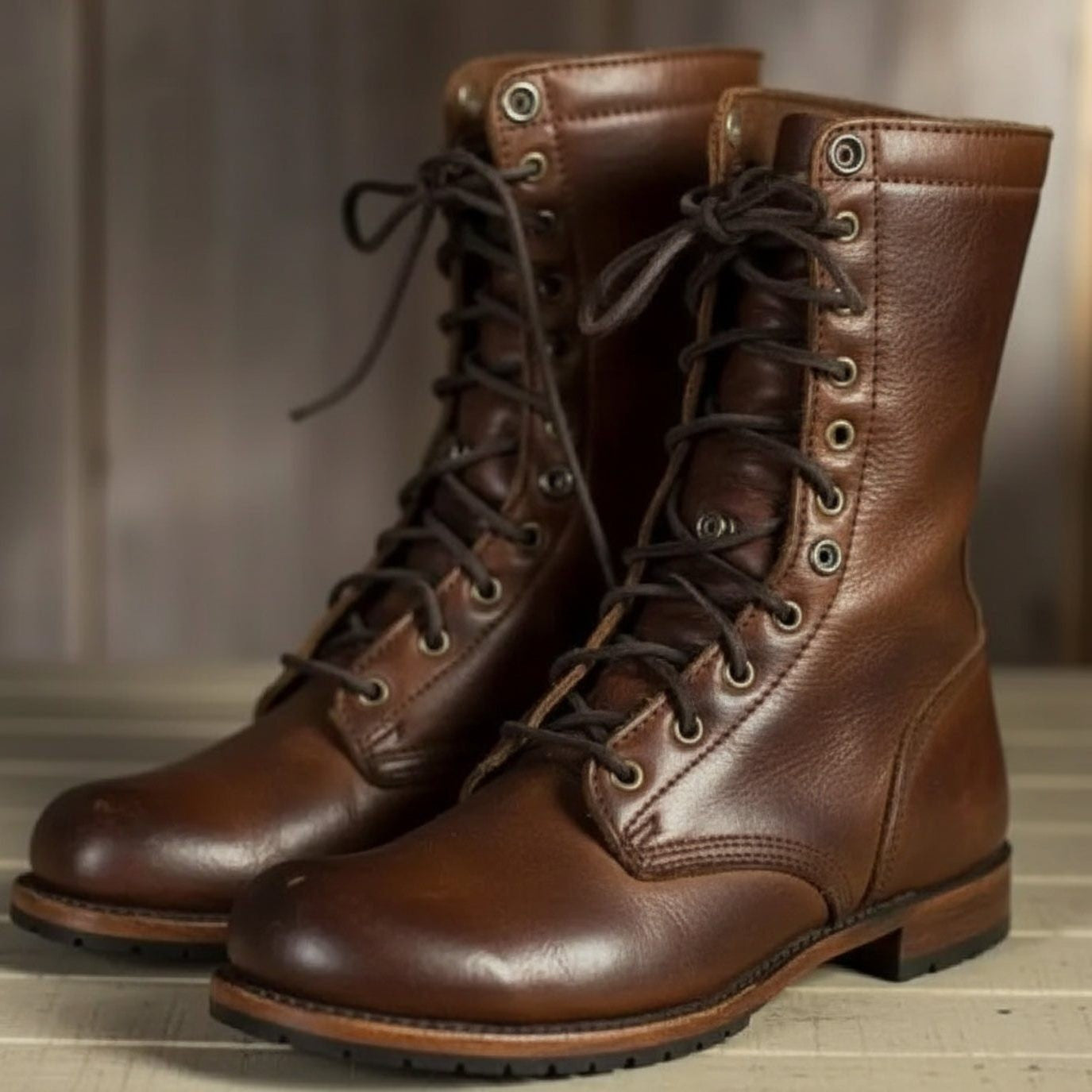 Vera | Lace-Up Mid-Calf Leather Boots