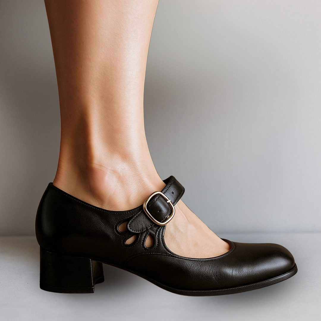 Vera | Mary Jane Block Heel with Buckle Strap