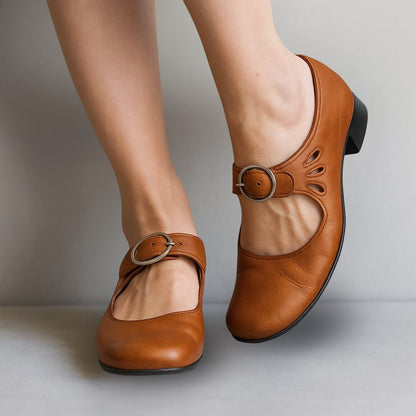 Vera | Mary Jane Block Heel with Buckle Strap
