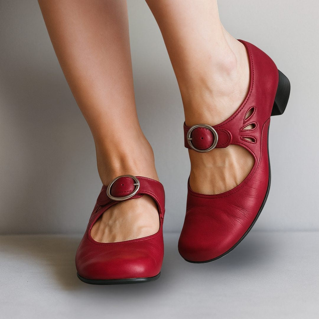 Vera | Mary Jane Block Heel with Buckle Strap