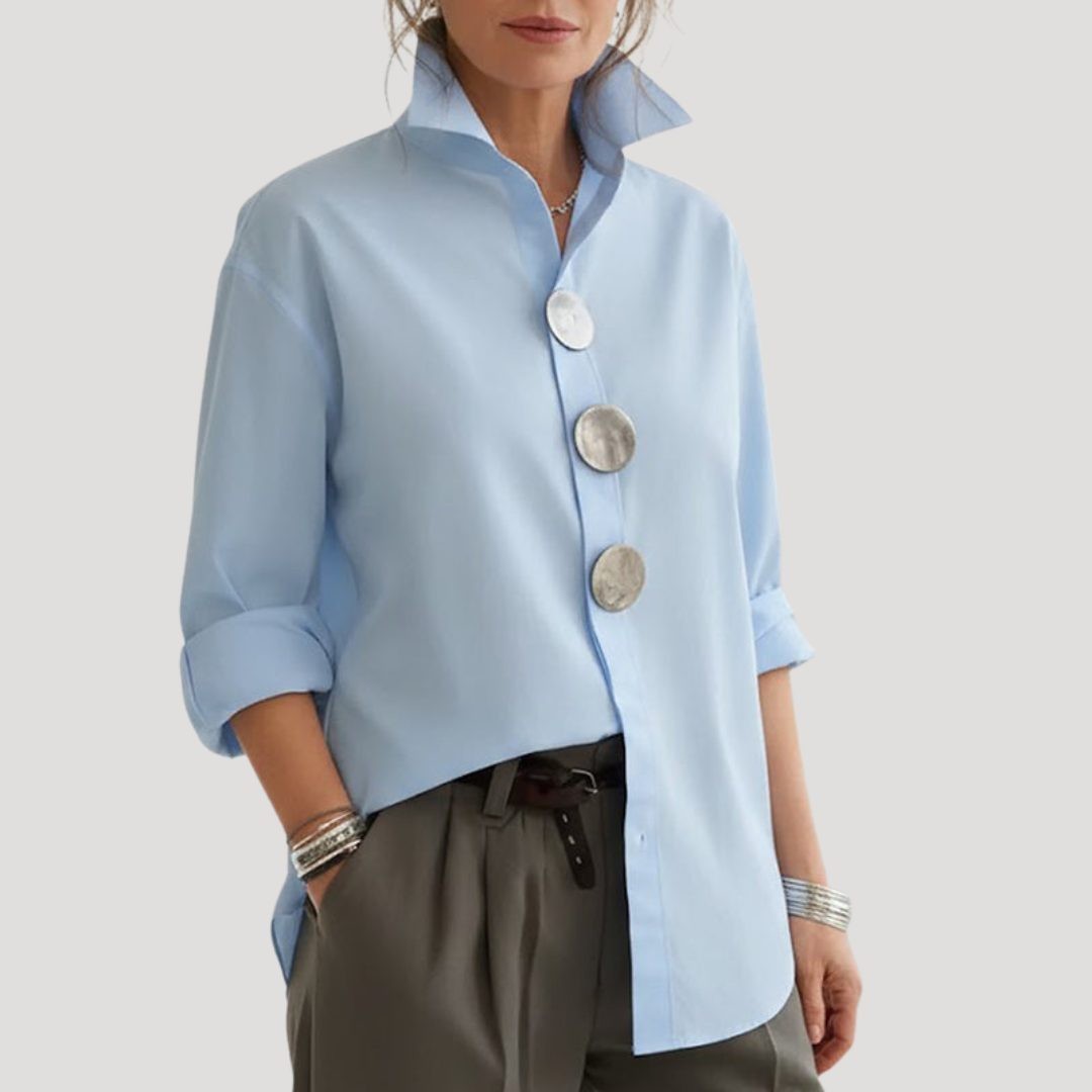 Vera | Oversized Button-Down Collar Blouse