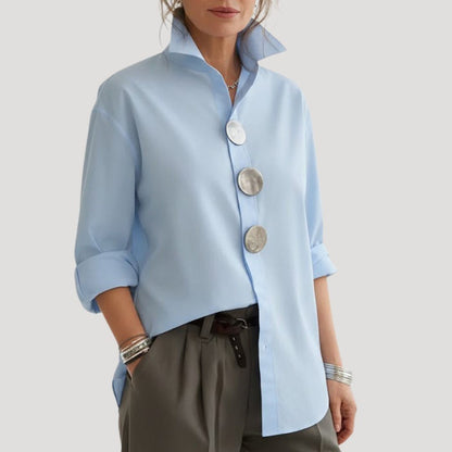 Vera | Oversized Button-Down Collar Blouse