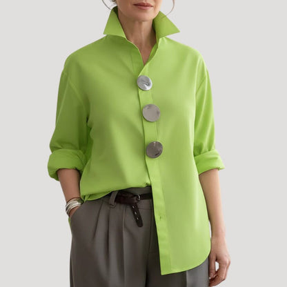 Vera | Oversized Button-Down Collar Blouse