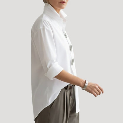 Vera | Oversized Button-Down Collar Blouse