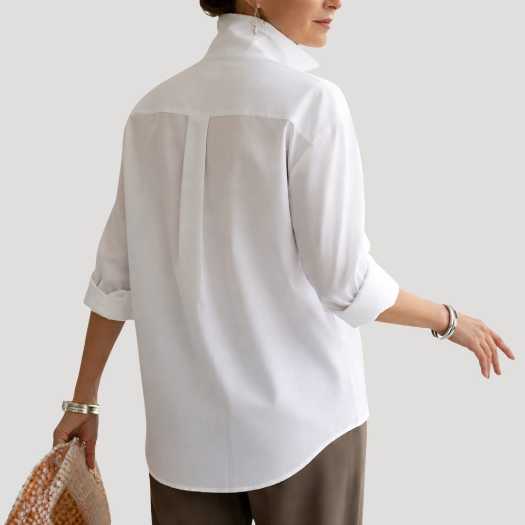 Vera | Oversized Button-Down Collar Blouse