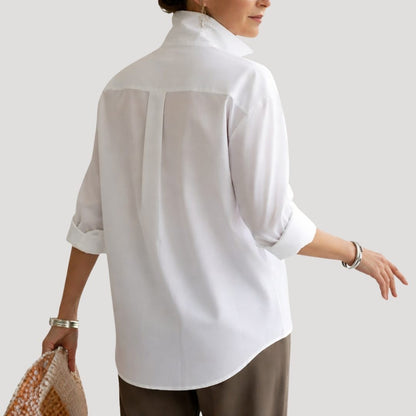 Vera | Oversized Button-Down Collar Blouse