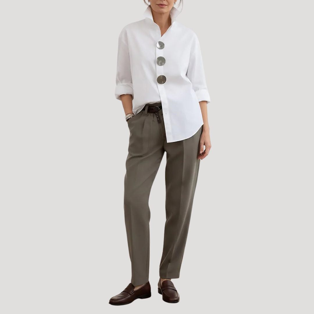 Vera | Oversized Button-Down Collar Blouse
