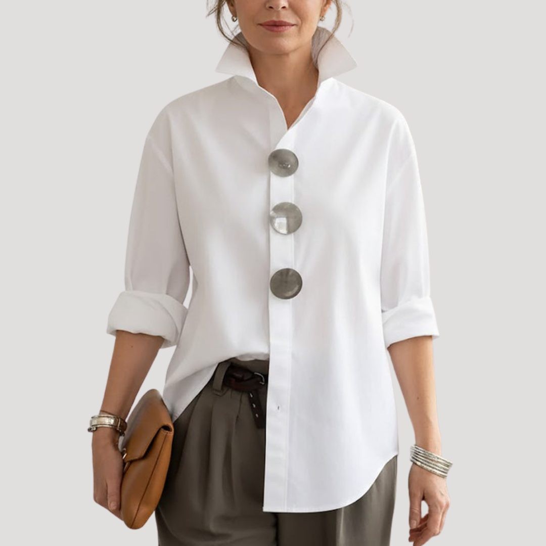 Vera | Oversized Button-Down Collar Blouse