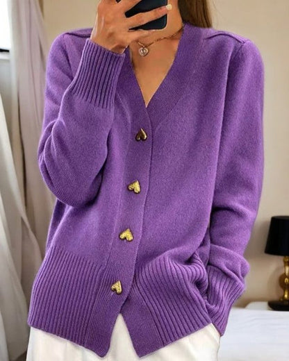 Vera | Ribbed Knit Button-Up Cardigan