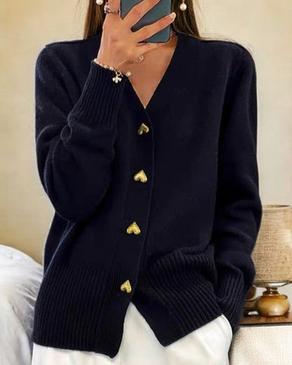 Vera | Ribbed Knit Button-Up Cardigan