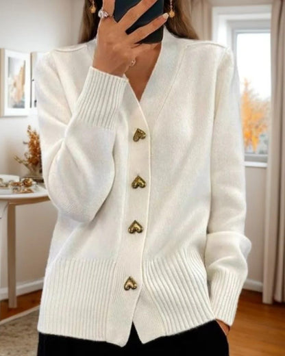 Vera | Ribbed Knit Button-Up Cardigan