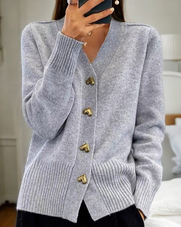Vera | Ribbed Knit Button-Up Cardigan