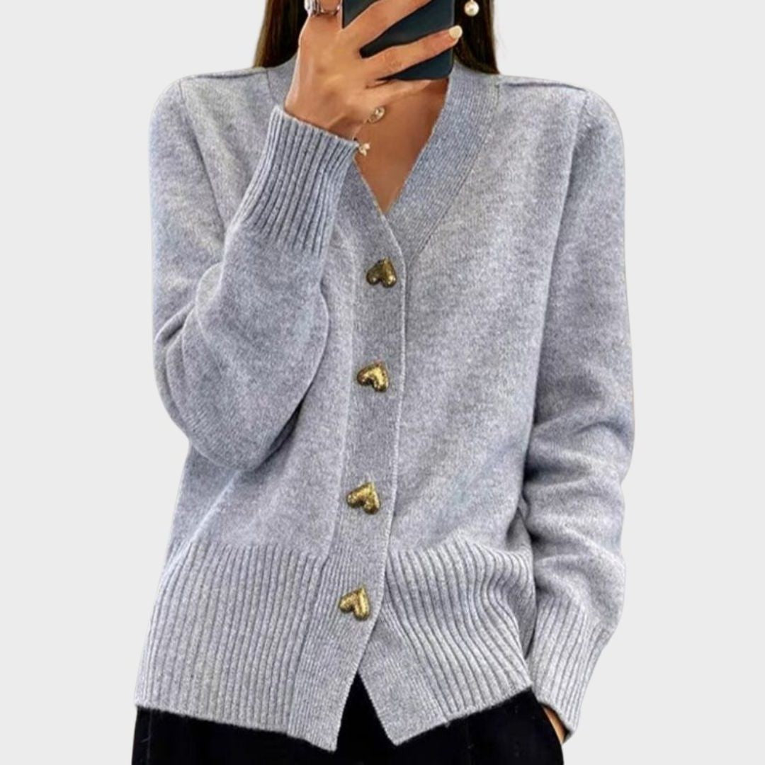 Vera | Ribbed Knit Button-Up Cardigan