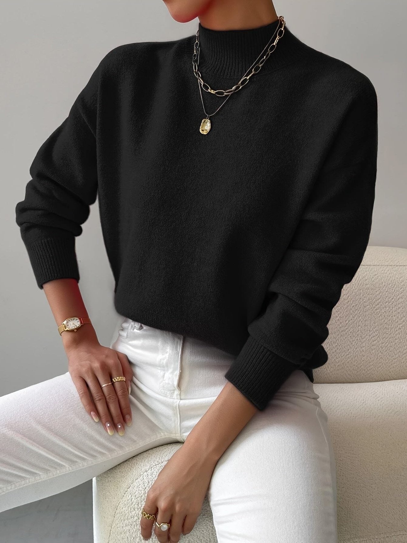 Vera | Ribbed Roll Neck Knit